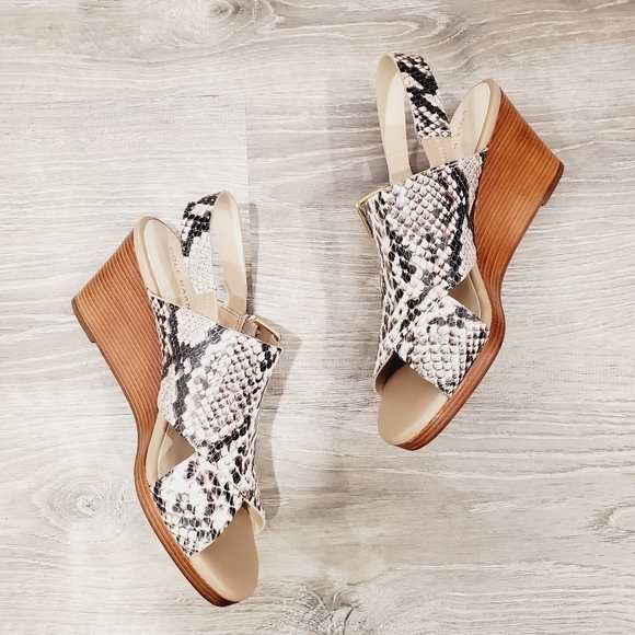 NEW Cole Haan Philomina Snakeskin Print Wedge - Picture 3 of 9